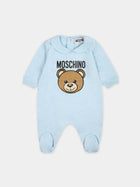 Tutina celeste per neonato con Teddy Bear,Moschino Kids,MUY06P LCA19 40304